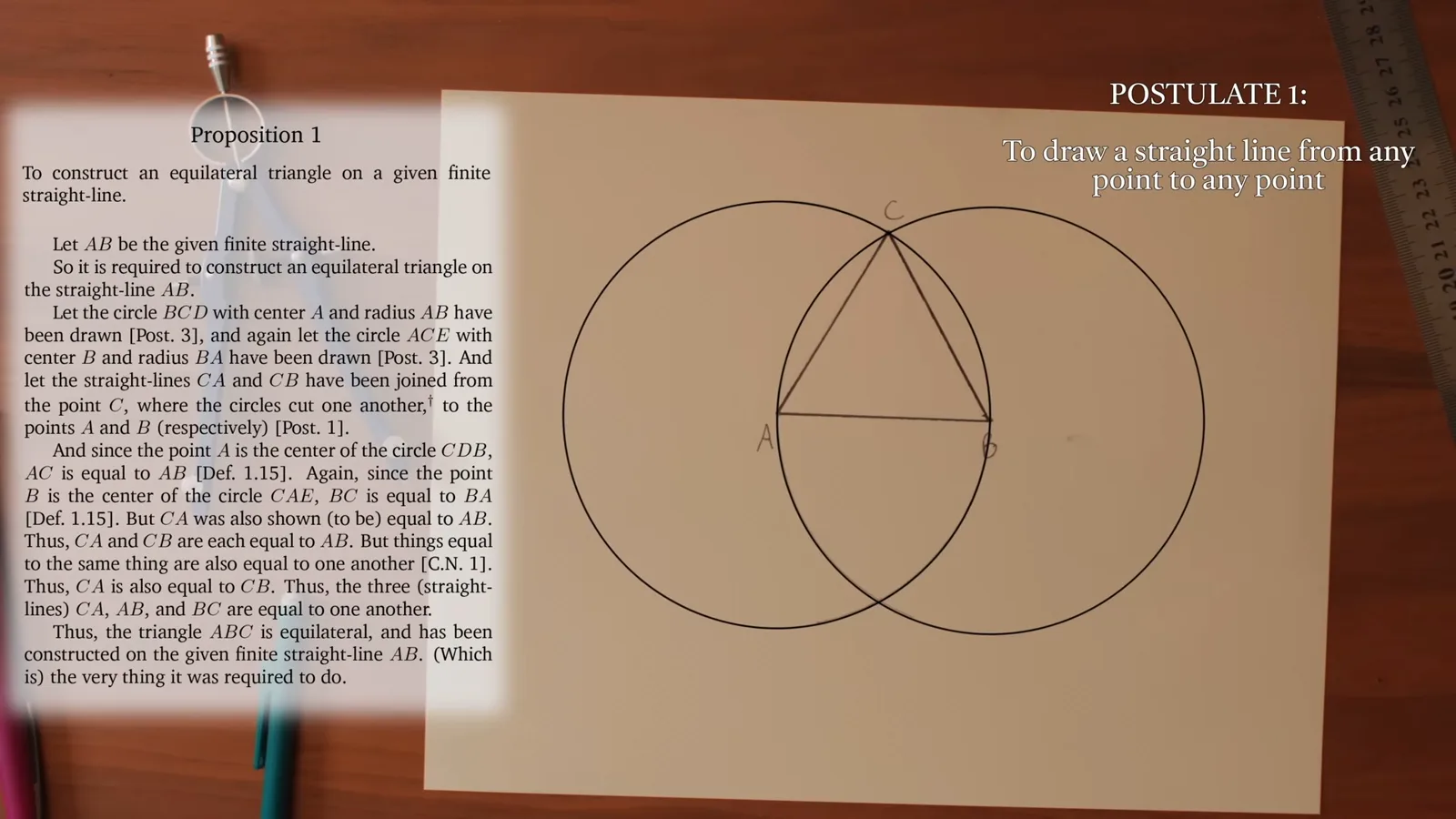 Euclid’s first proposition