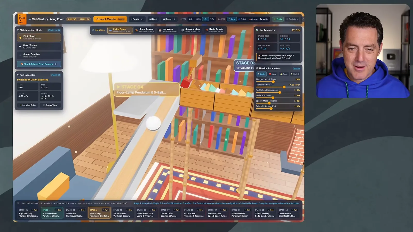 Interactive Rube Goldberg machine