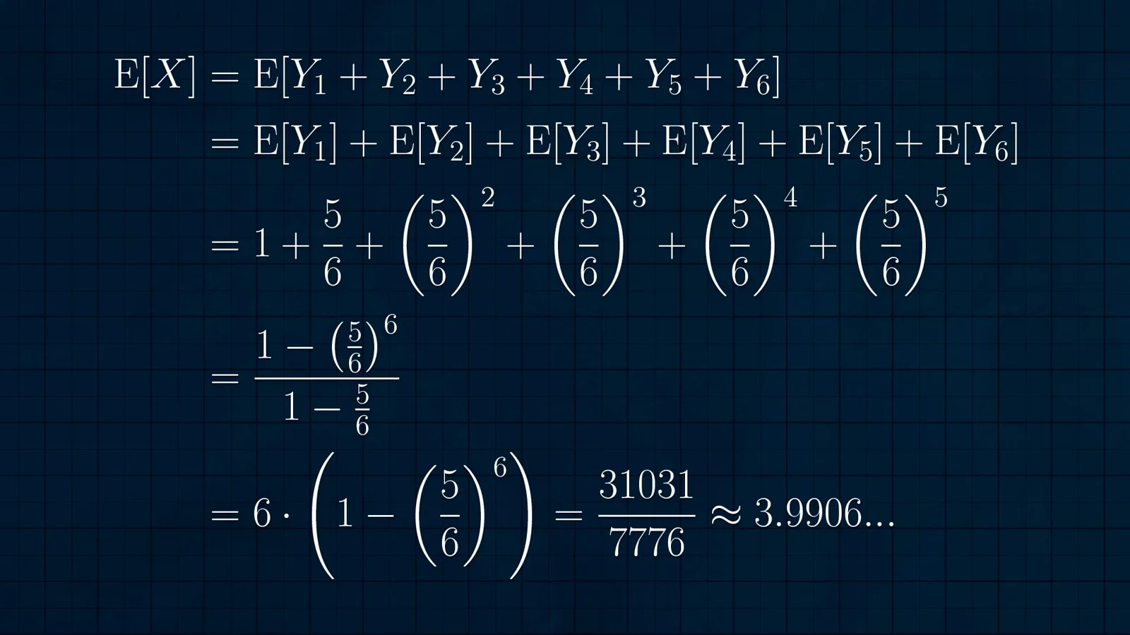 Summing the geometric series