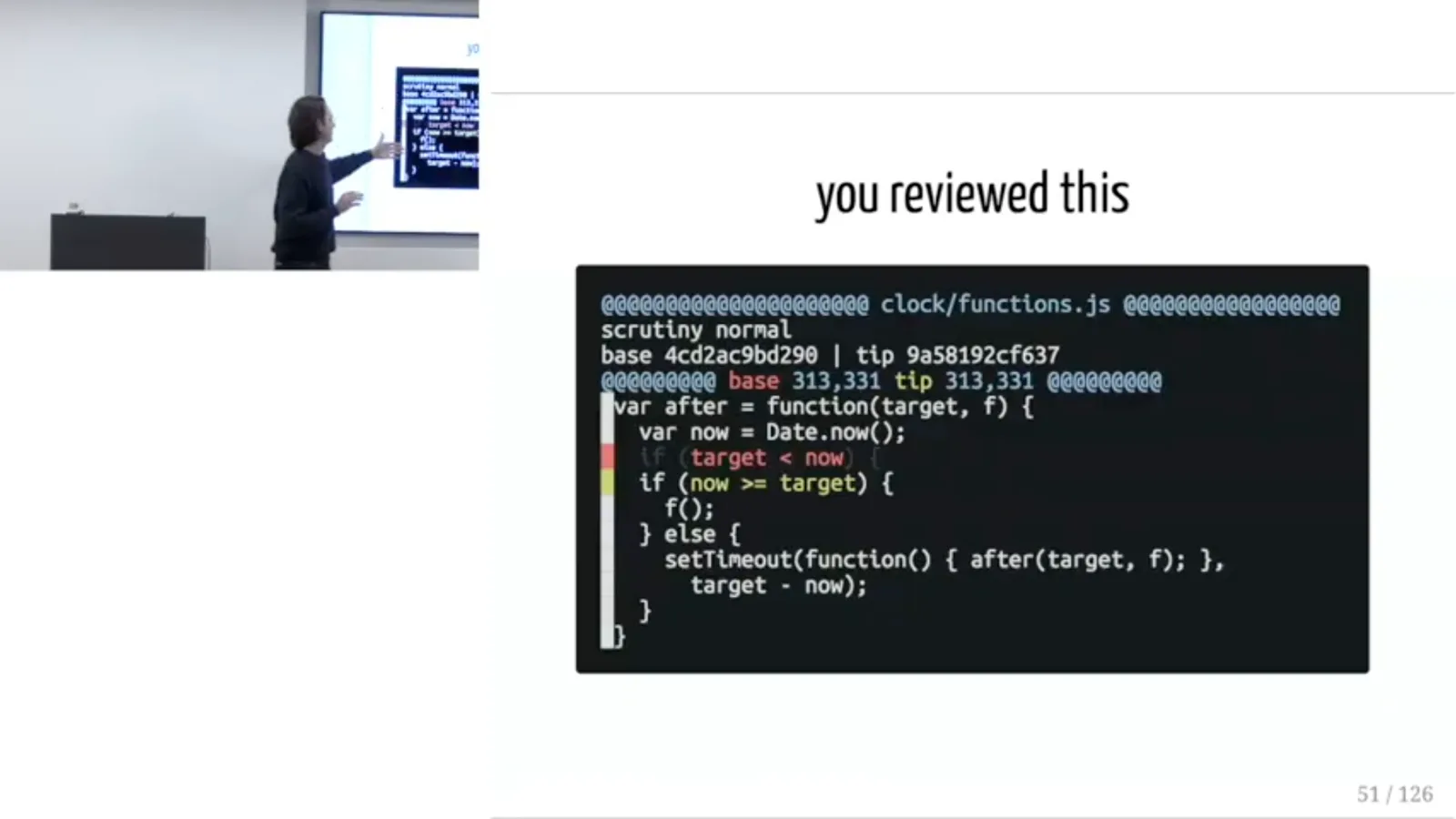 A reviewed comparison change