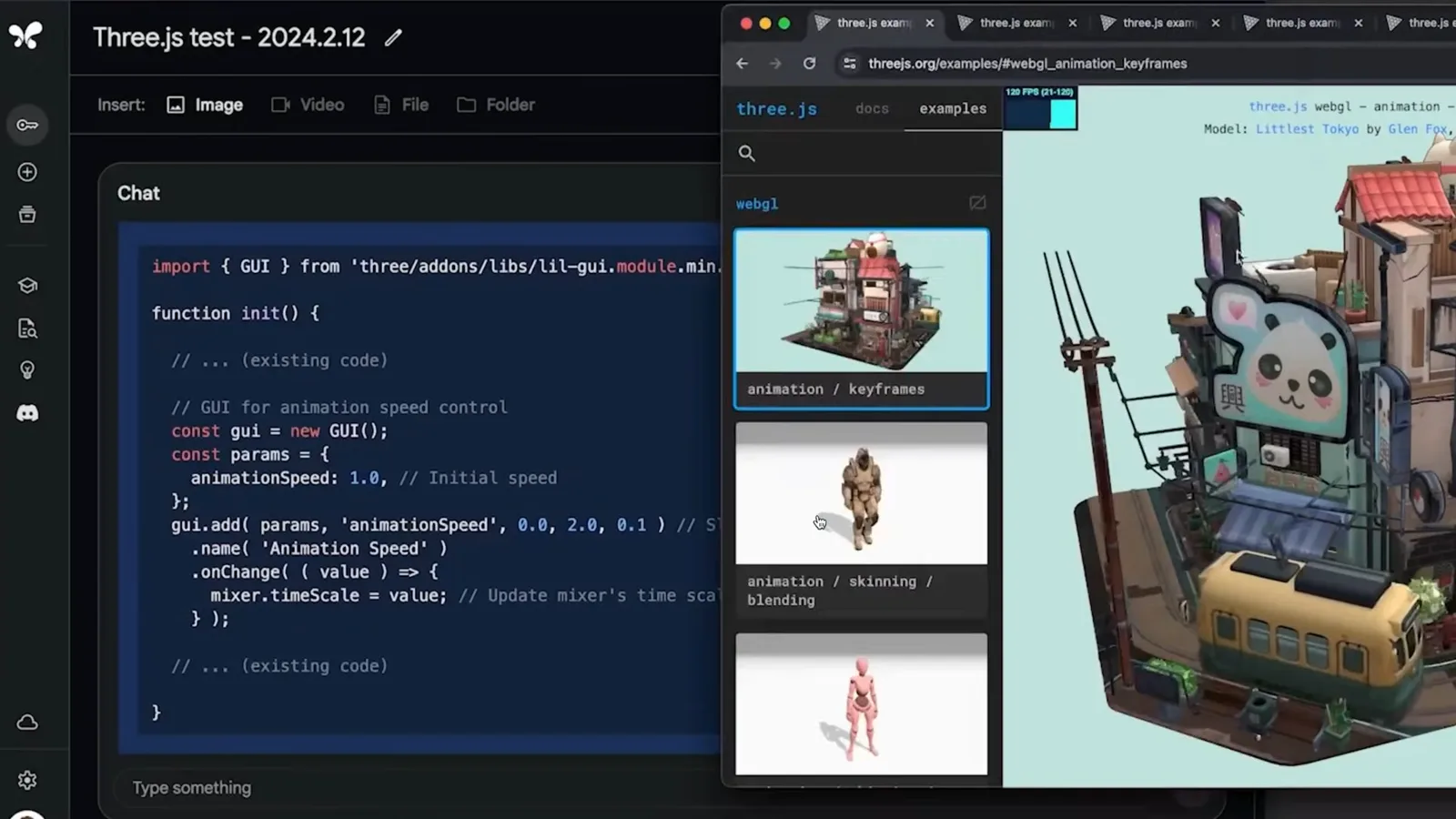 Three.js code assistance