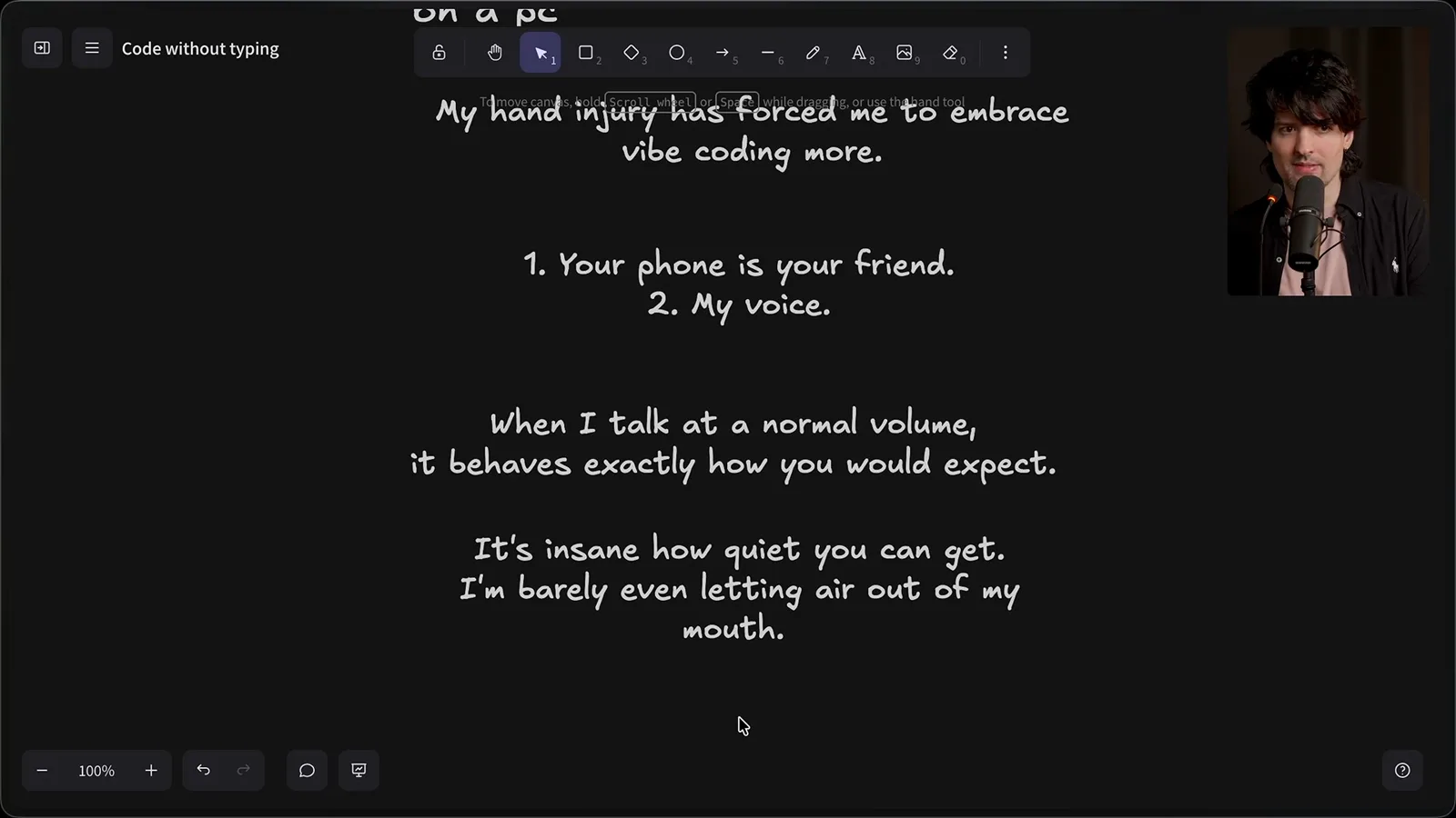 Quiet dictation demonstration
