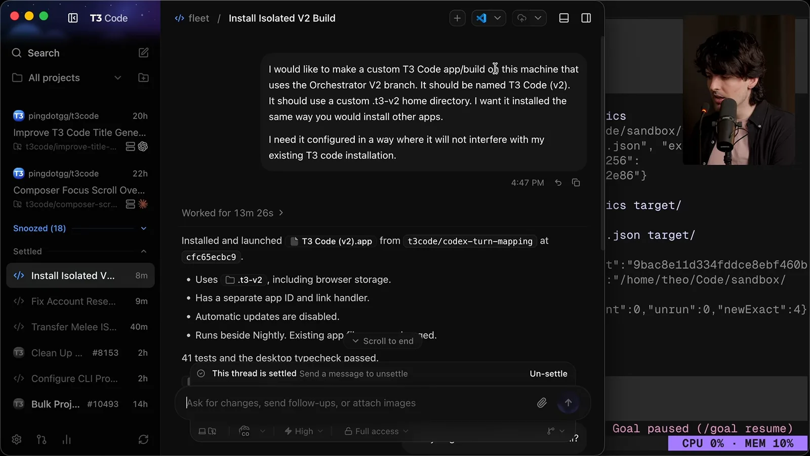 An isolated experimental build