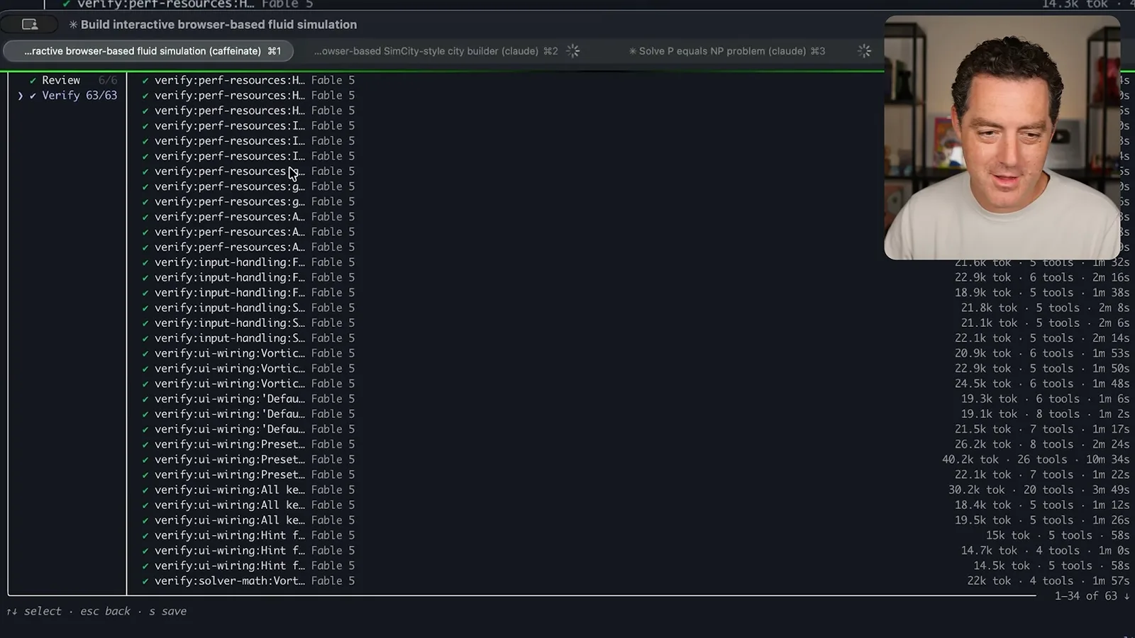 Parallel agent workflow for the fluid simulation
