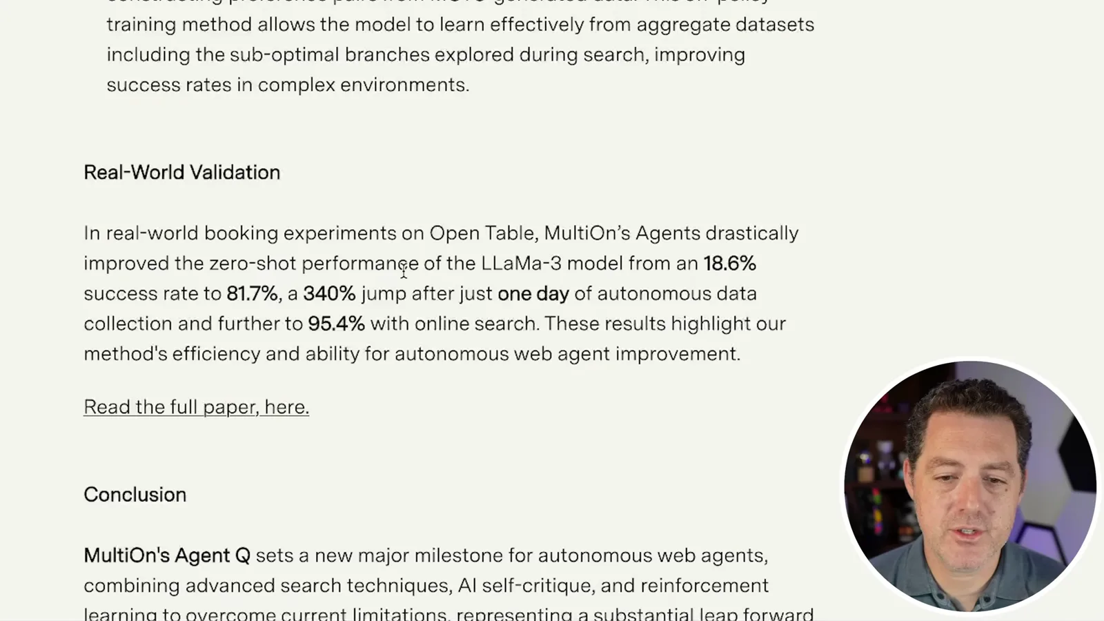 Agent Q’s OpenTable results