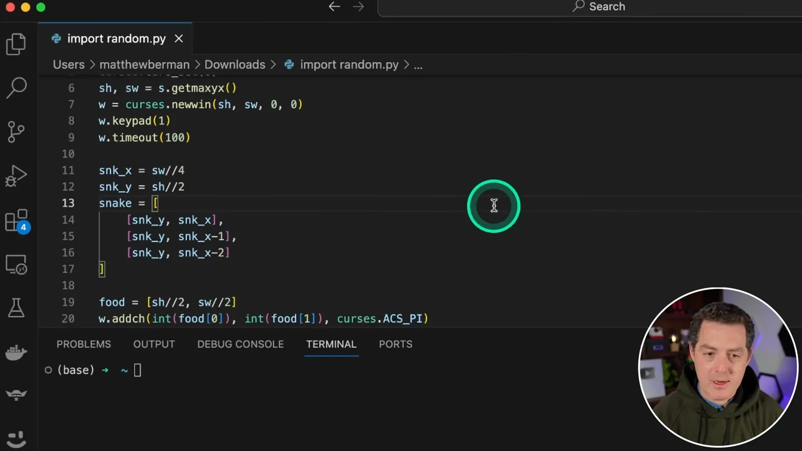 Generated Snake code