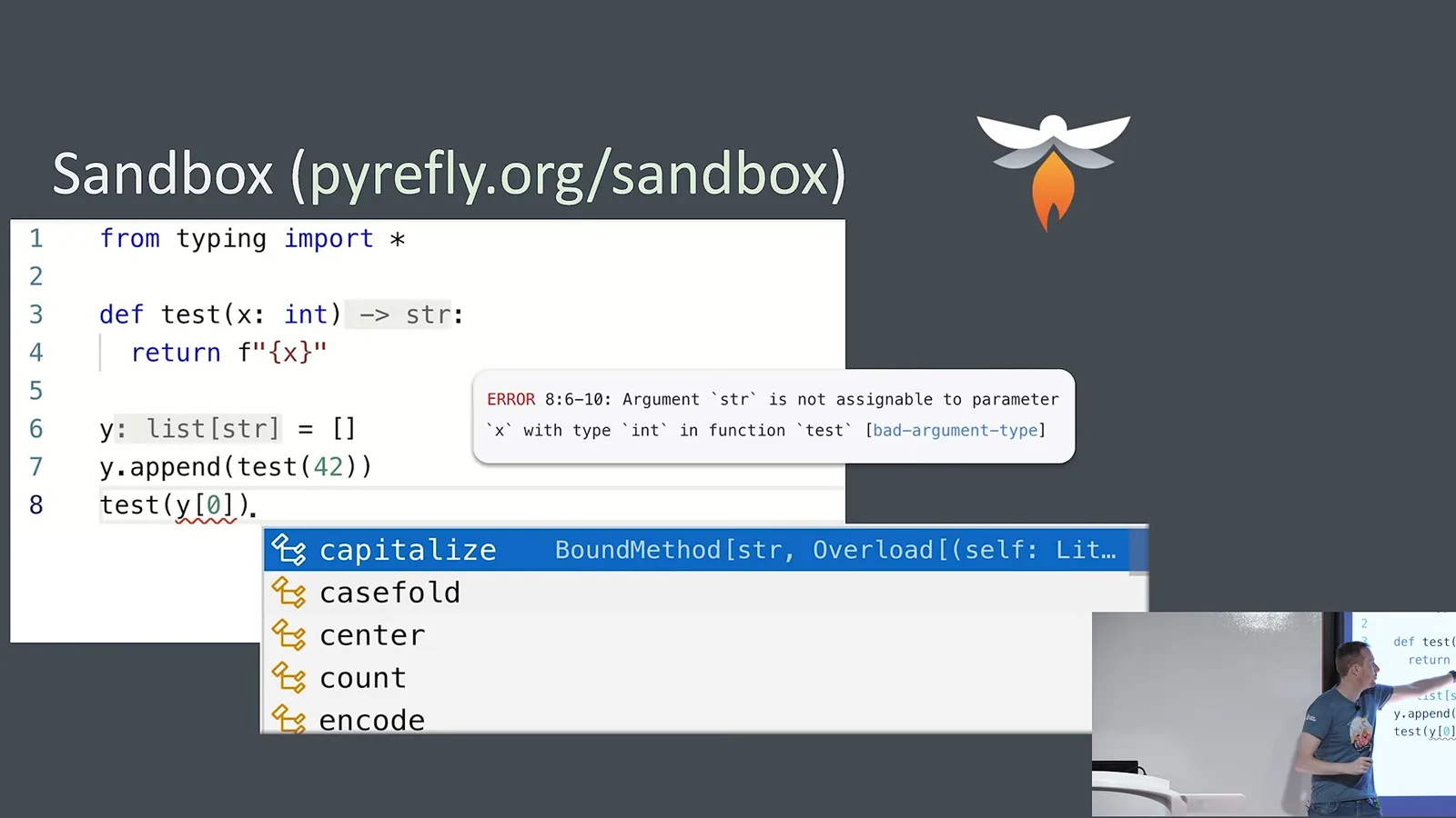 Pyrefly sandbox and inferred types