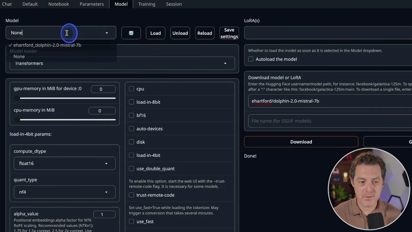 Loading the downloaded model