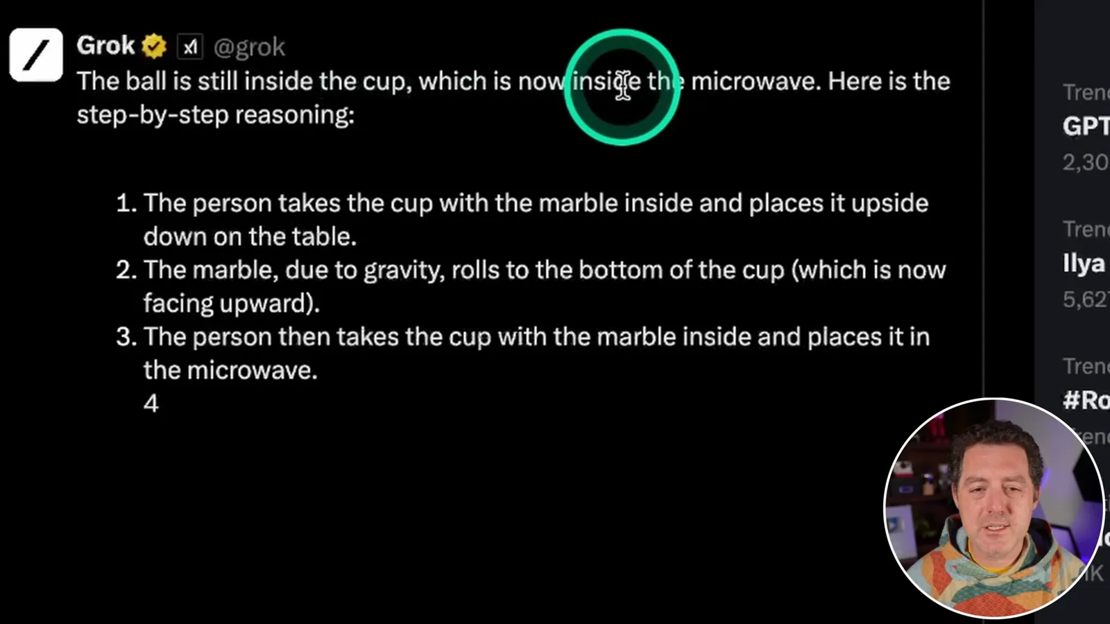 Marble and inverted cup