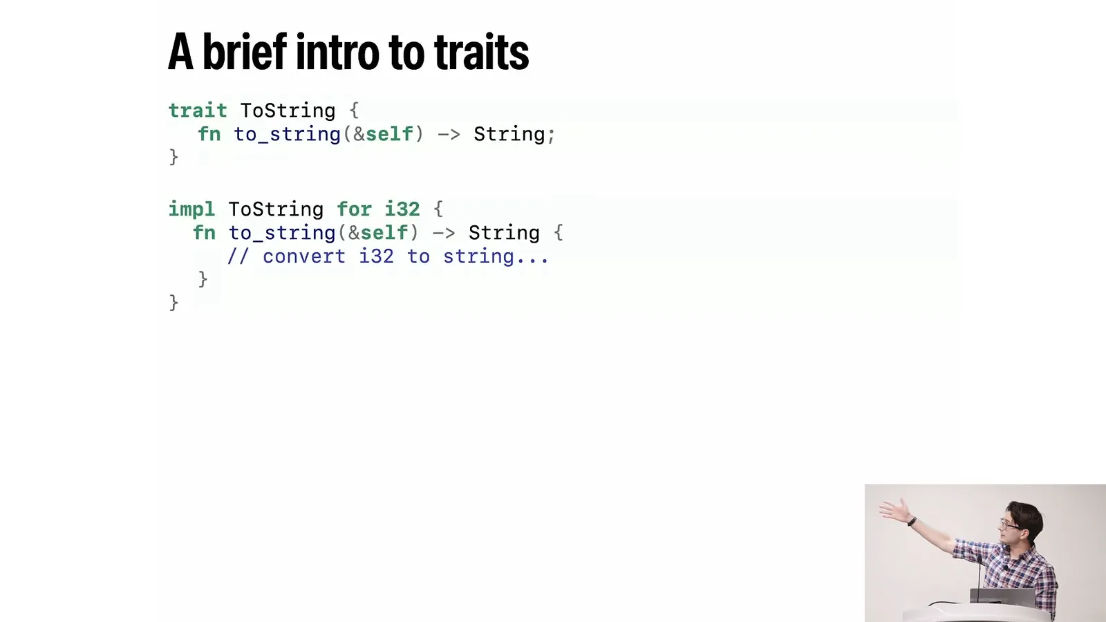 A trait and its implementation
