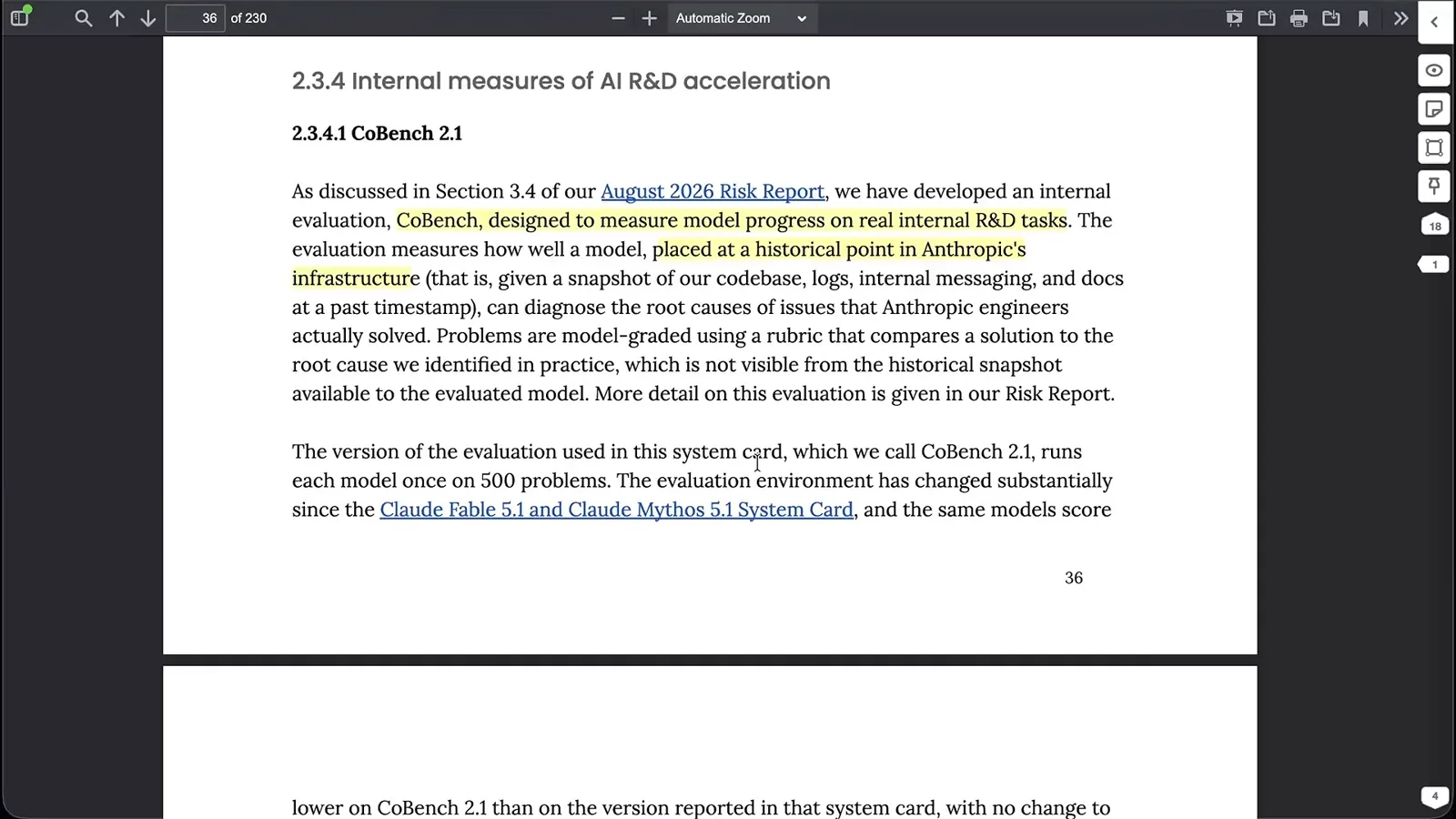 CoBench internal R&D evaluation
