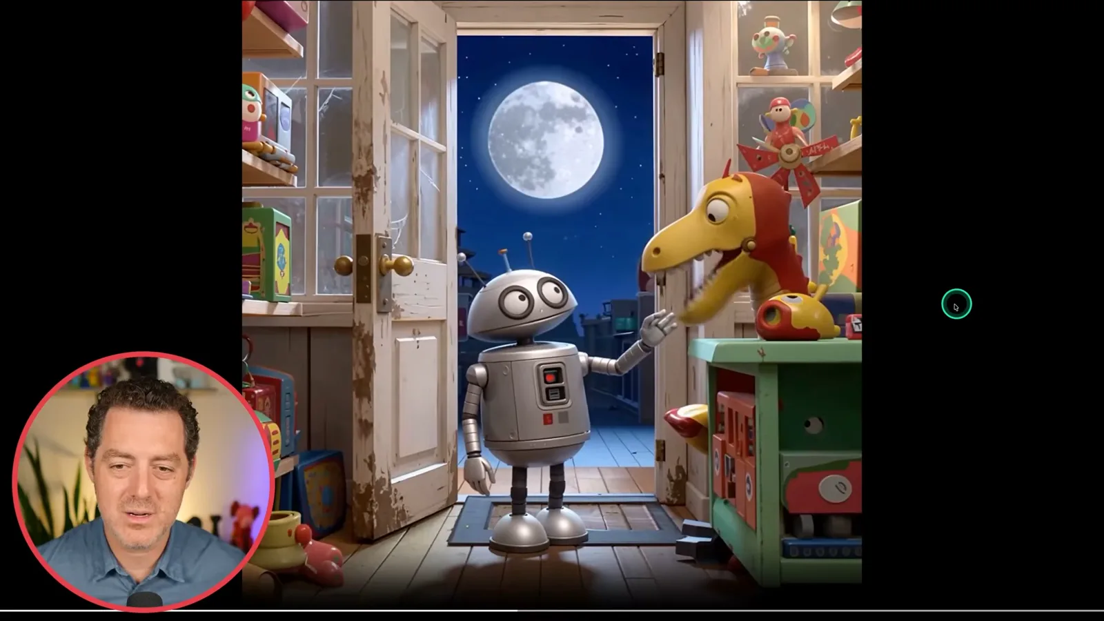 Animated toy-store scene