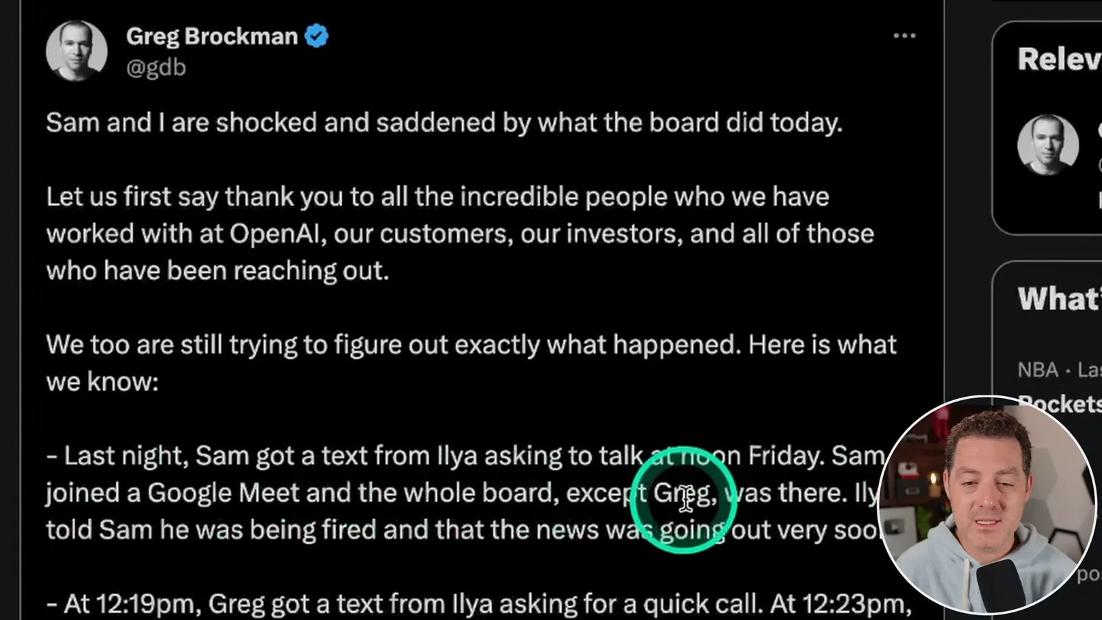 Brockman’s account of the meeting