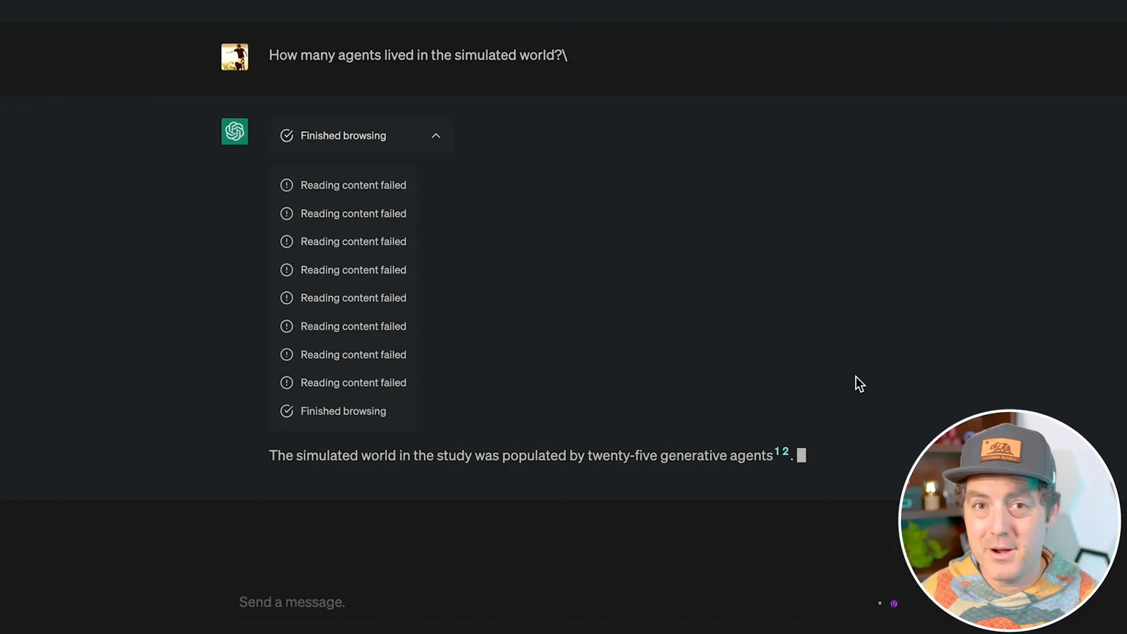 A correct answer after browsing errors