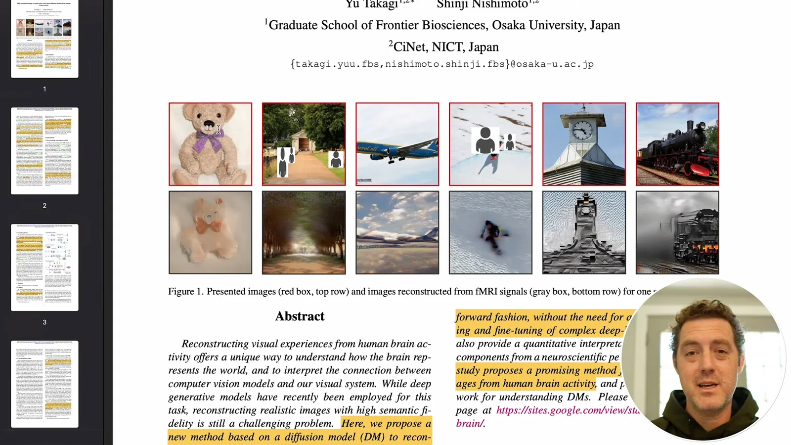 Original photographs and generated reconstructions