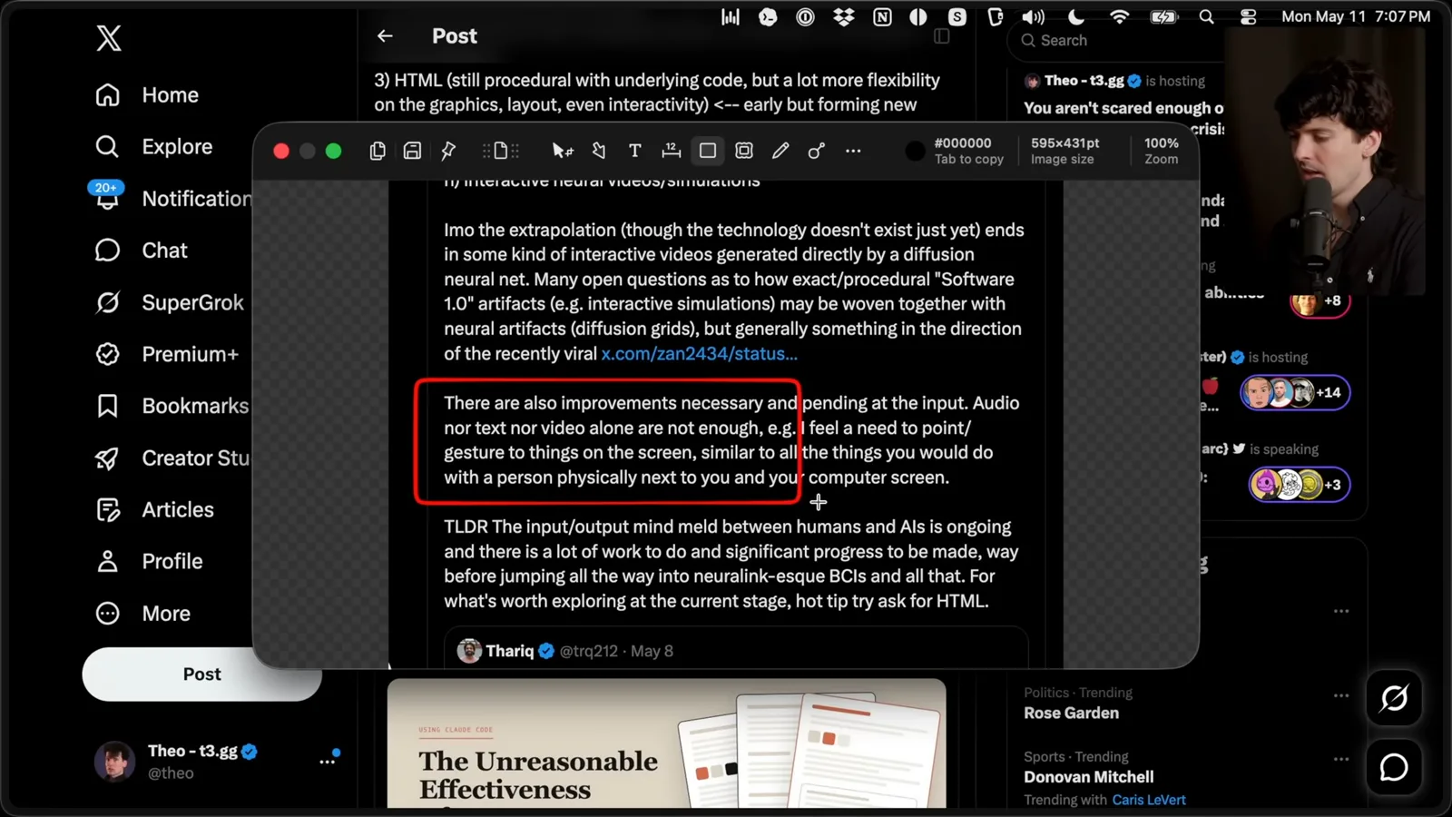 Pointing at screen context