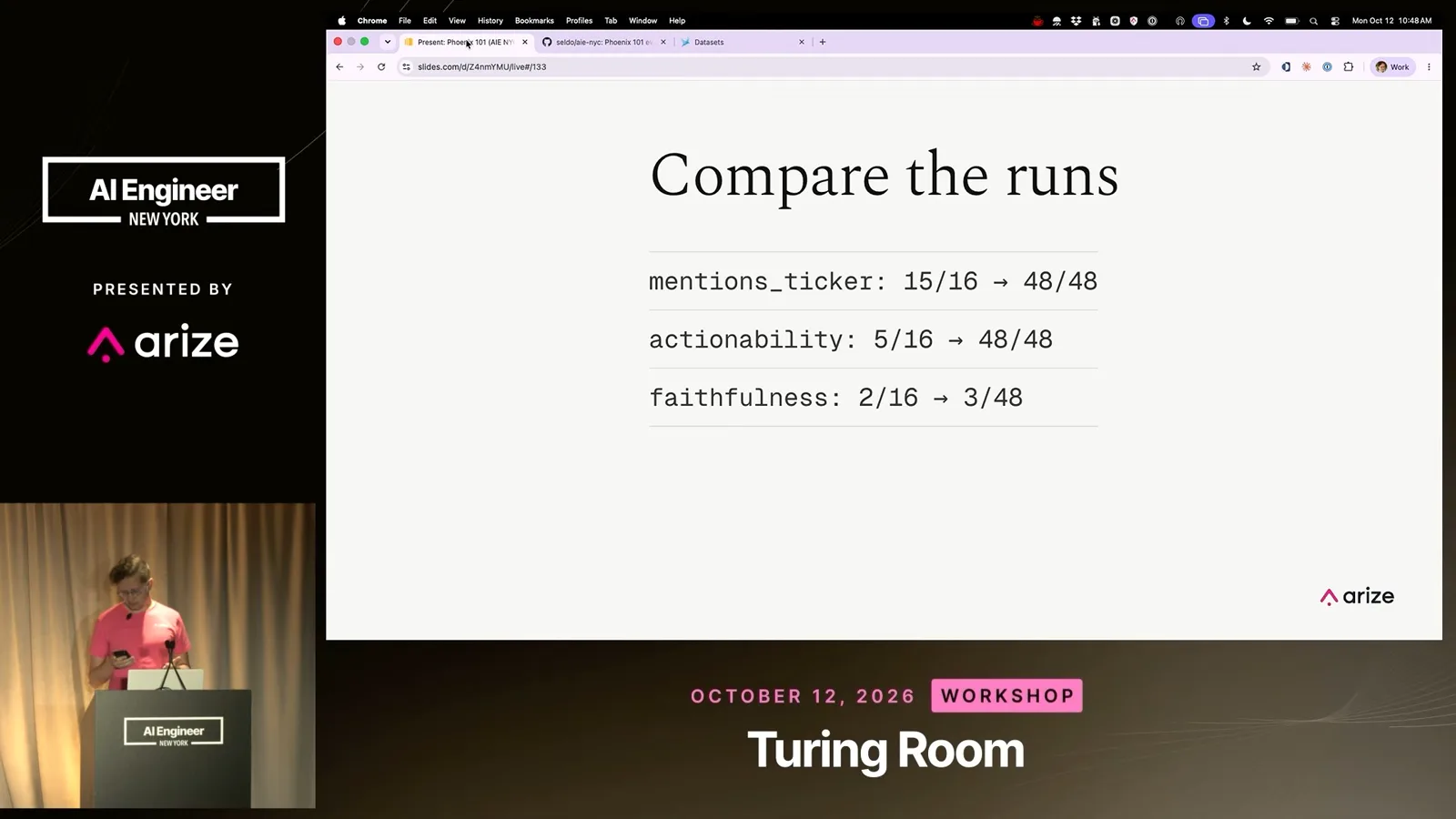 Comparing the runs