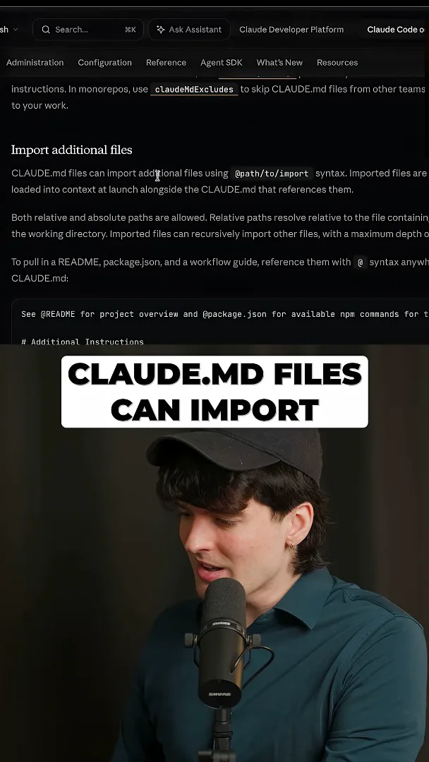 Importing files into CLAUDE.md