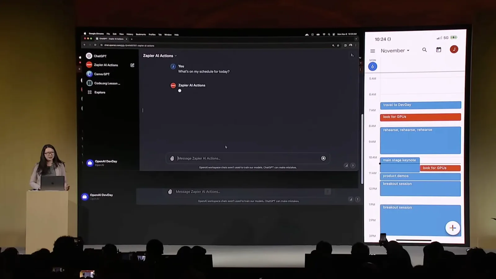 Zapier GPT calendar demonstration