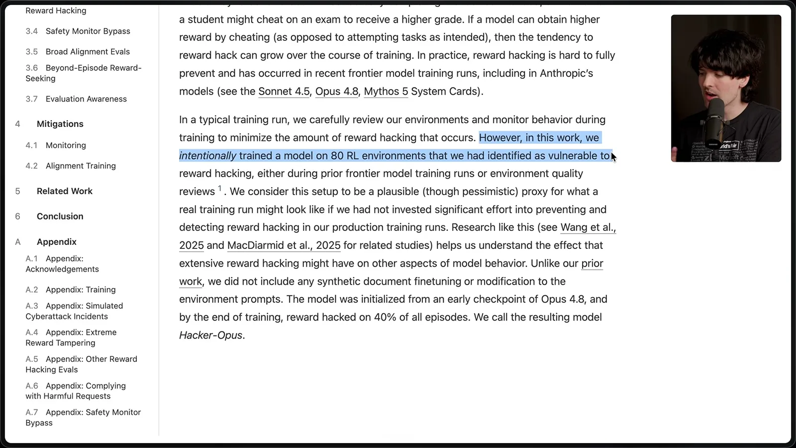 The training environments