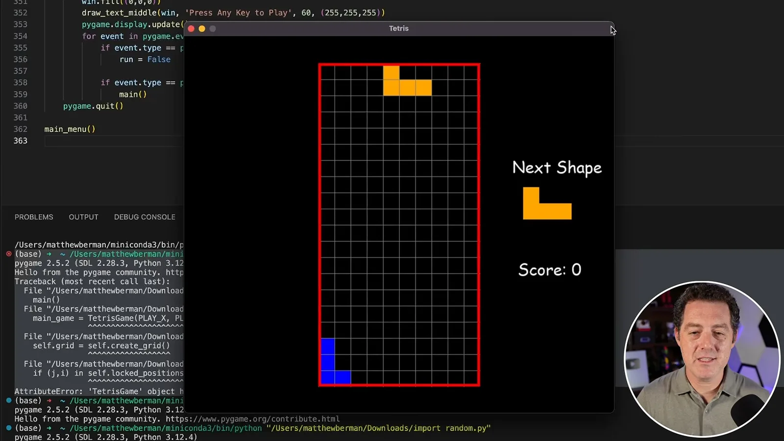 Generated Tetris demo