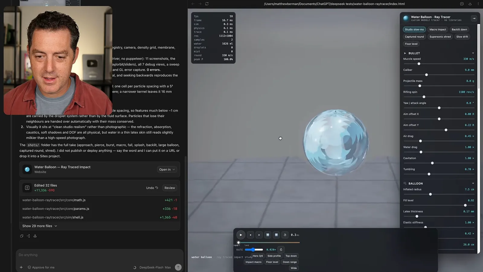 Water-impact simulation