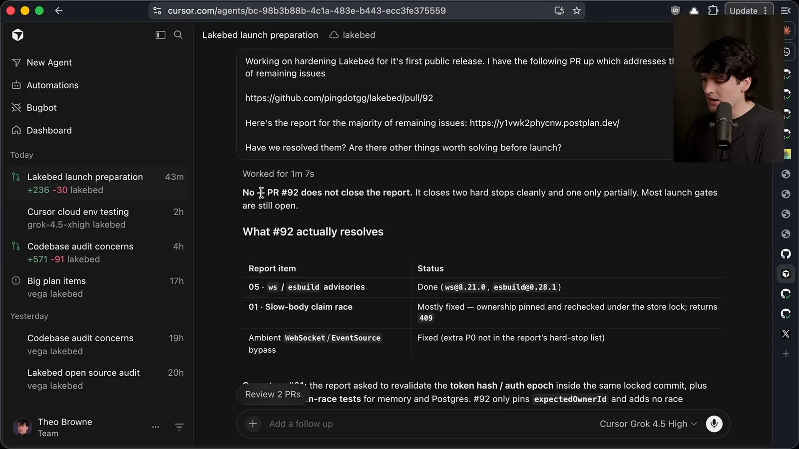 Lakebed audit conversation