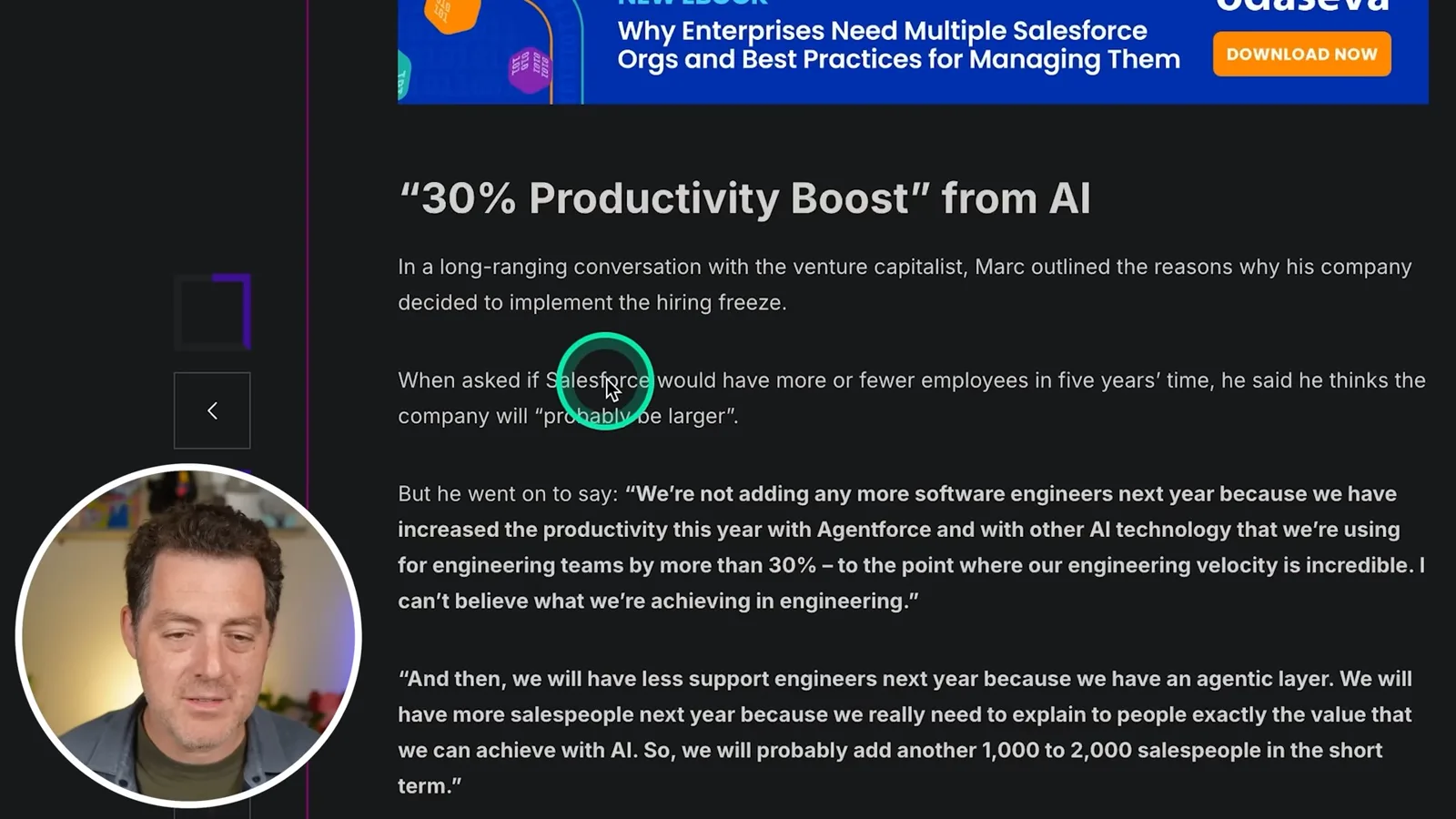 Benioff’s productivity and staffing claims