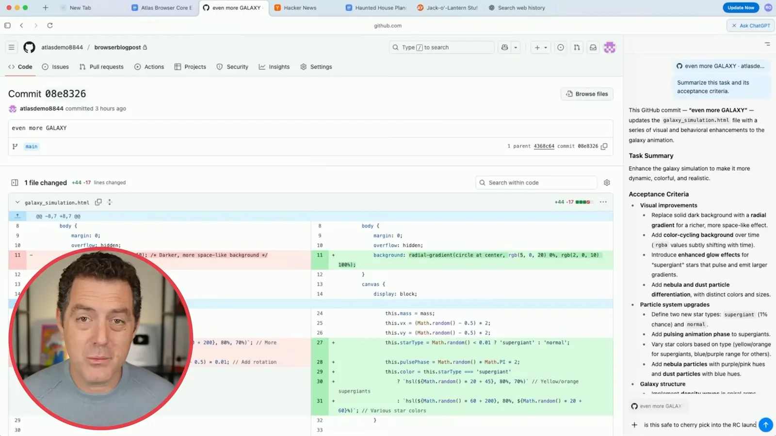 GitHub pull request review