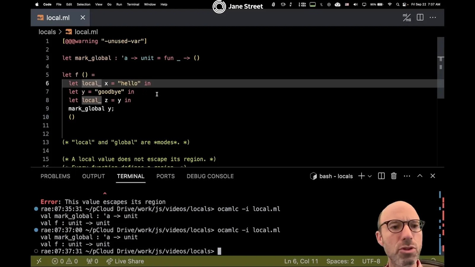 Using a global value in a local binding
