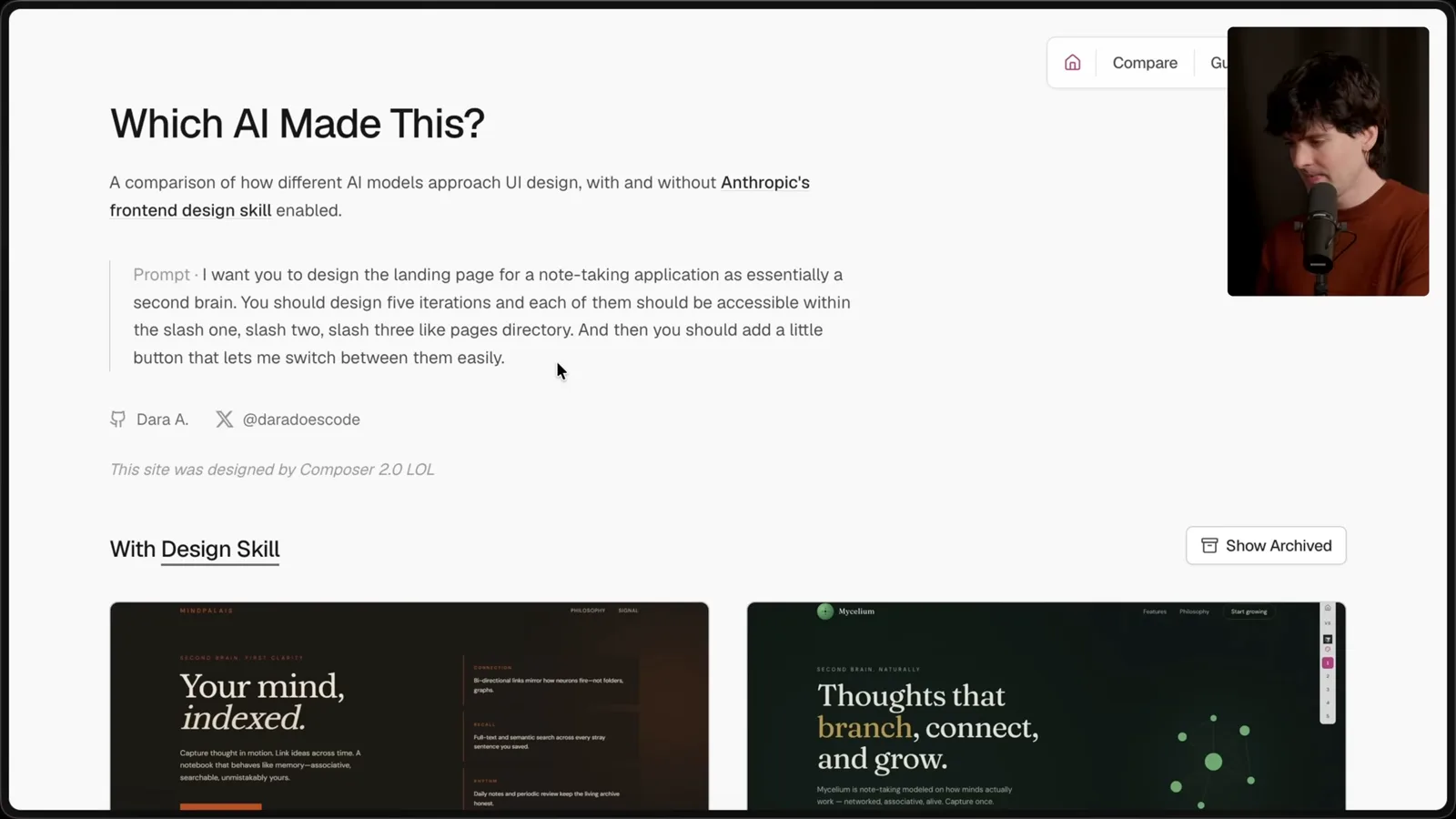 Comparing generated interface designs