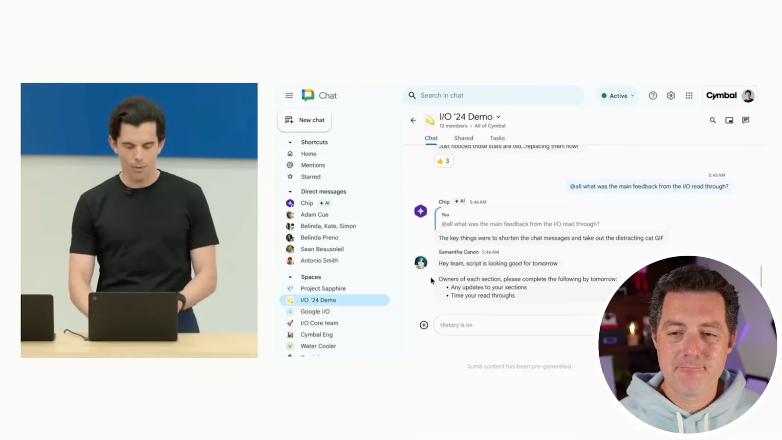 Google Chat 中的虚拟队友