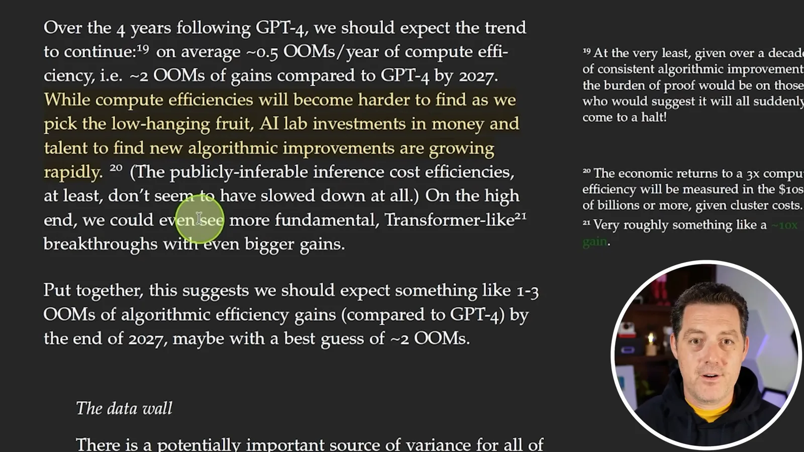 Estimated algorithmic efficiency gains