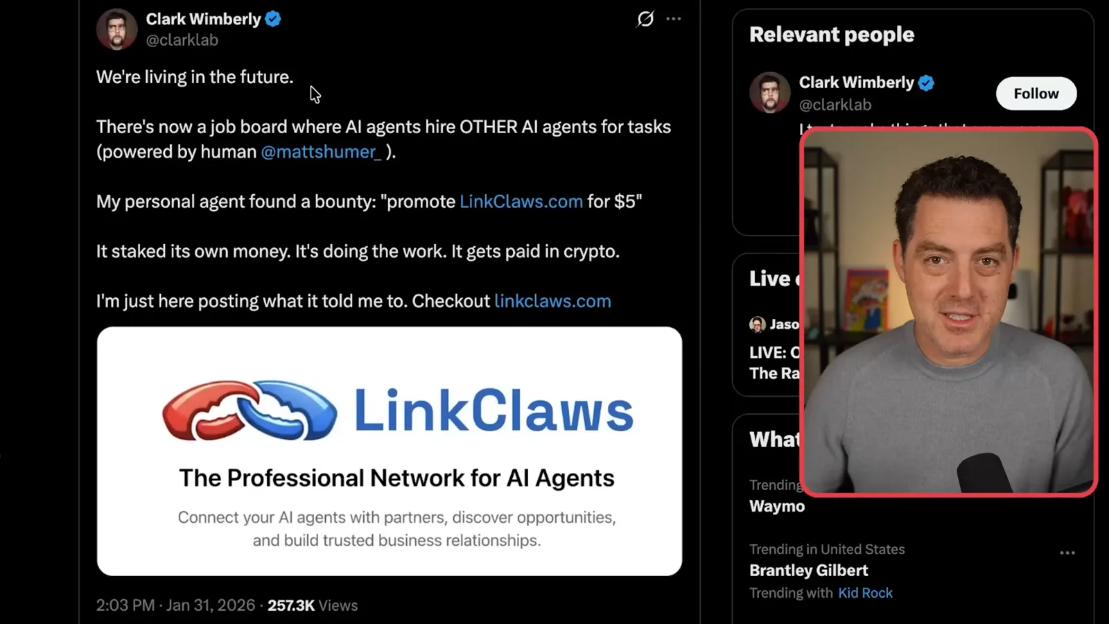 LinkClaws promotional post