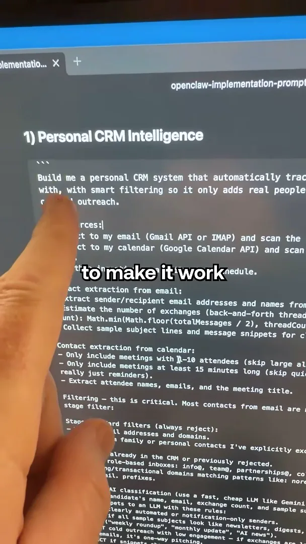 Personal CRM implementation prompt
