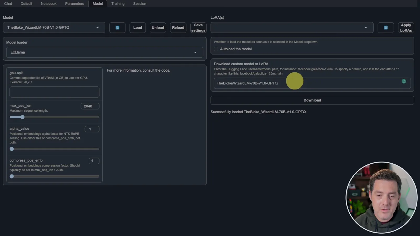 Loading WizardLM in the text-generation interface