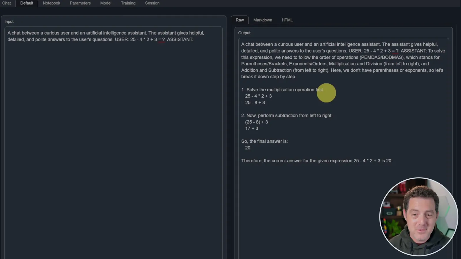 Order-of-operations test
