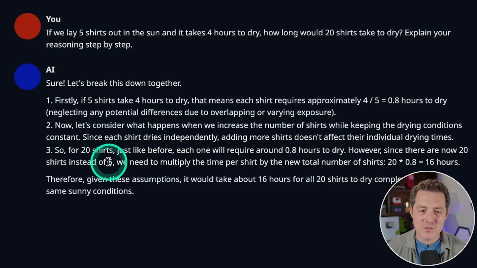 Shirt-drying response