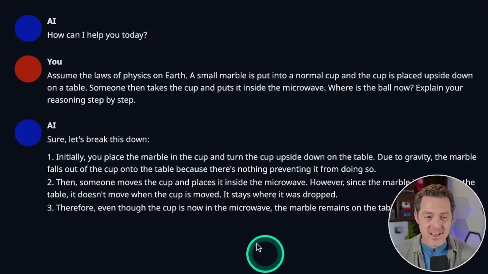 Marble and cup response