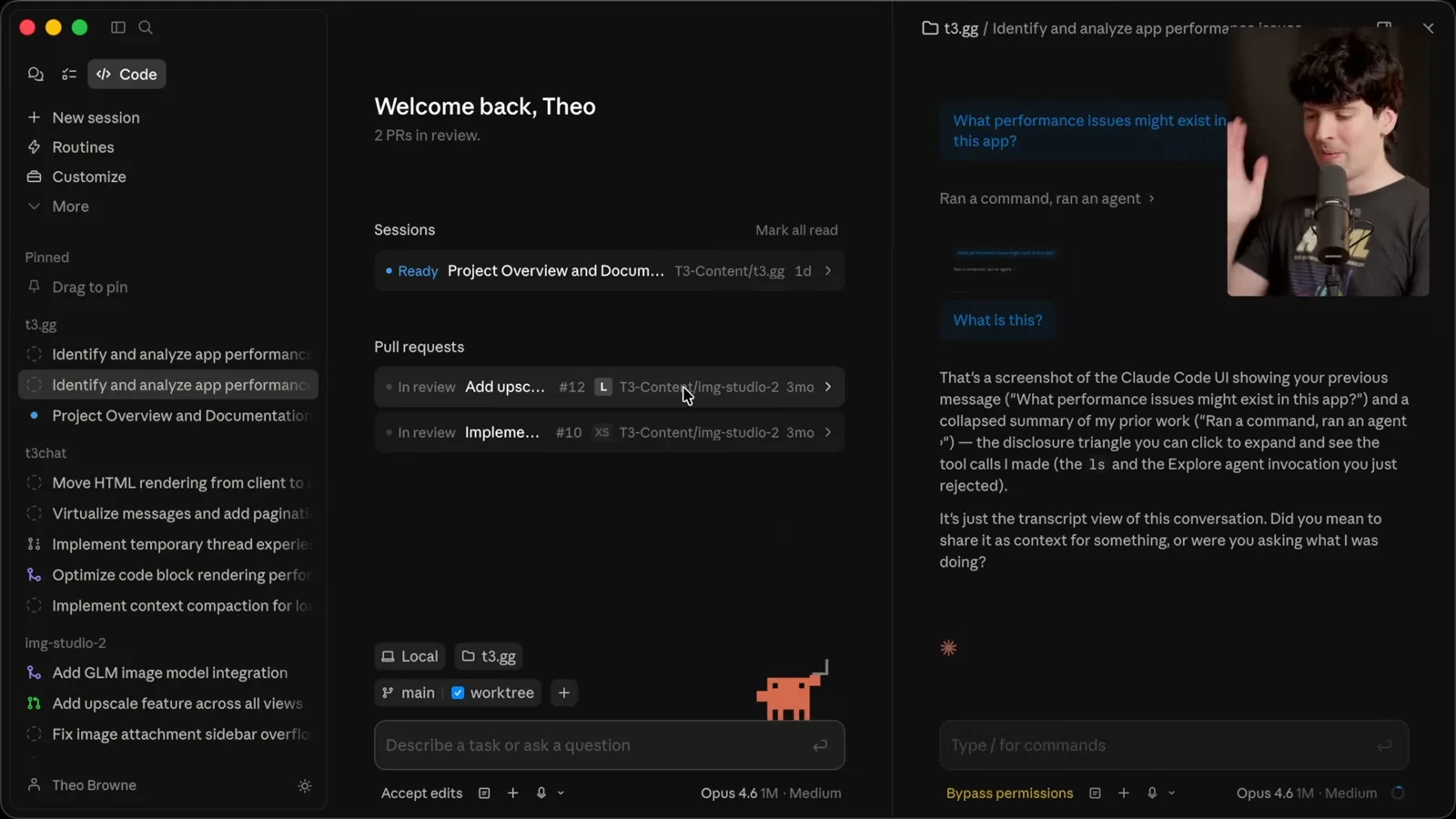 Split conversation view
