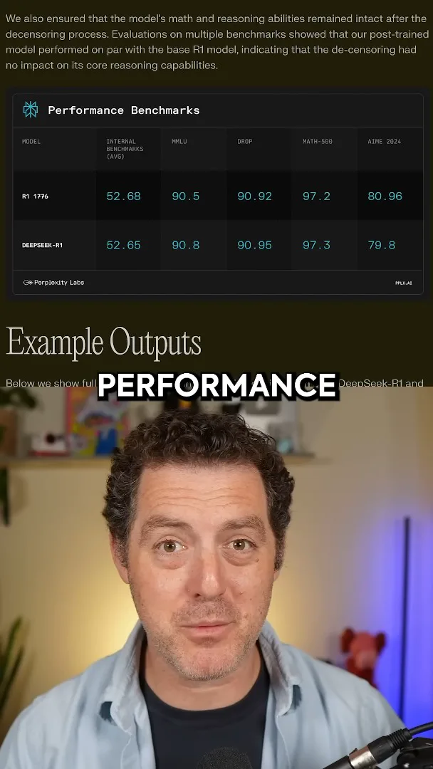 Perplexity’s selected benchmark comparison