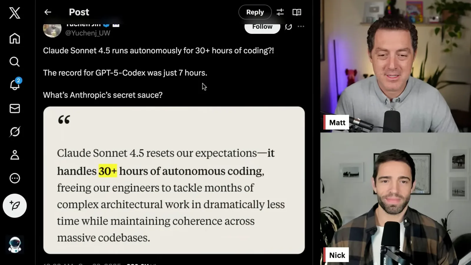 Claim about a long coding workflow