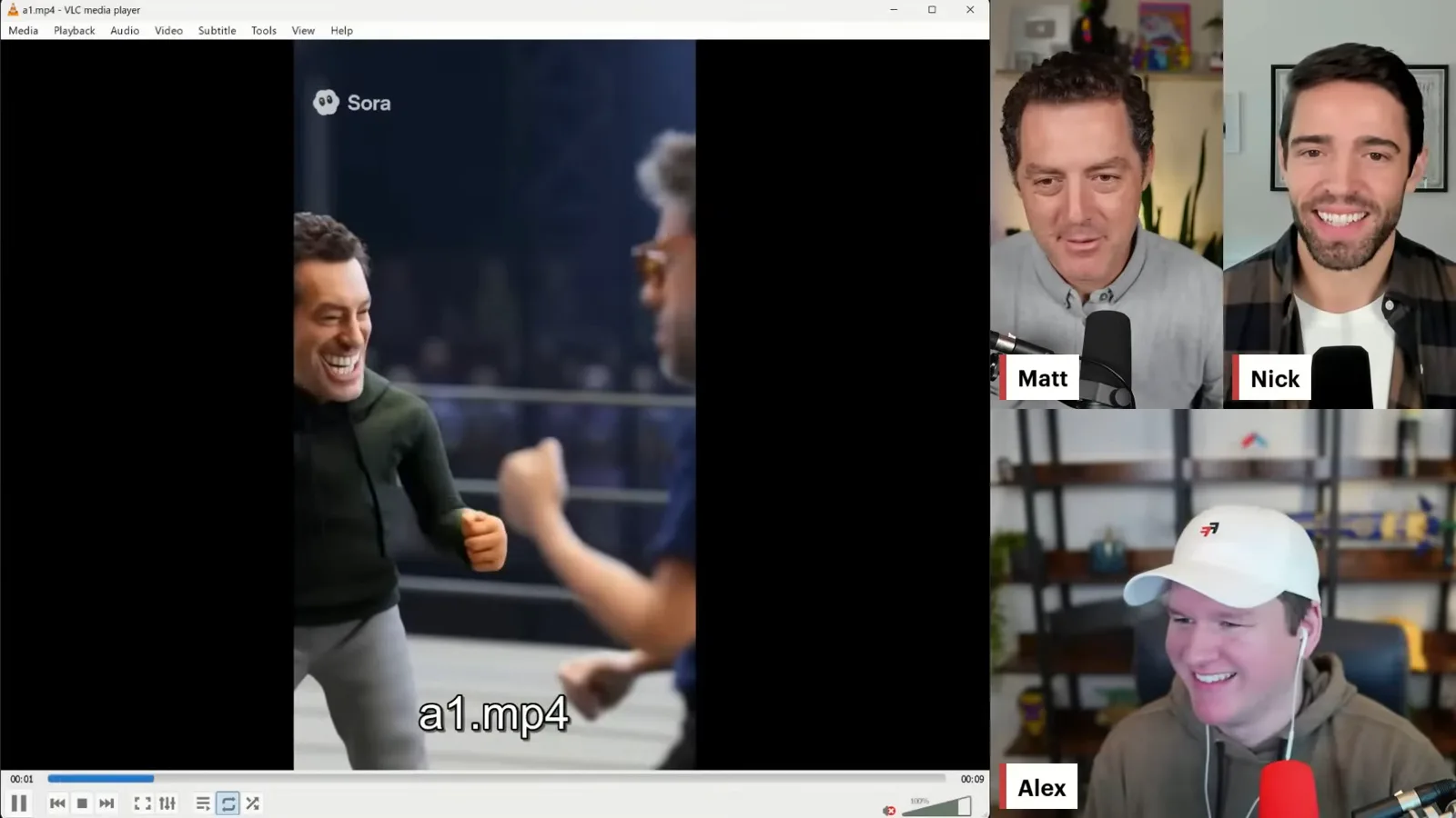 A generated wrestling clip