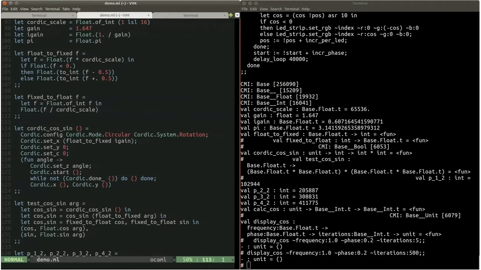 CORDIC cosine demo