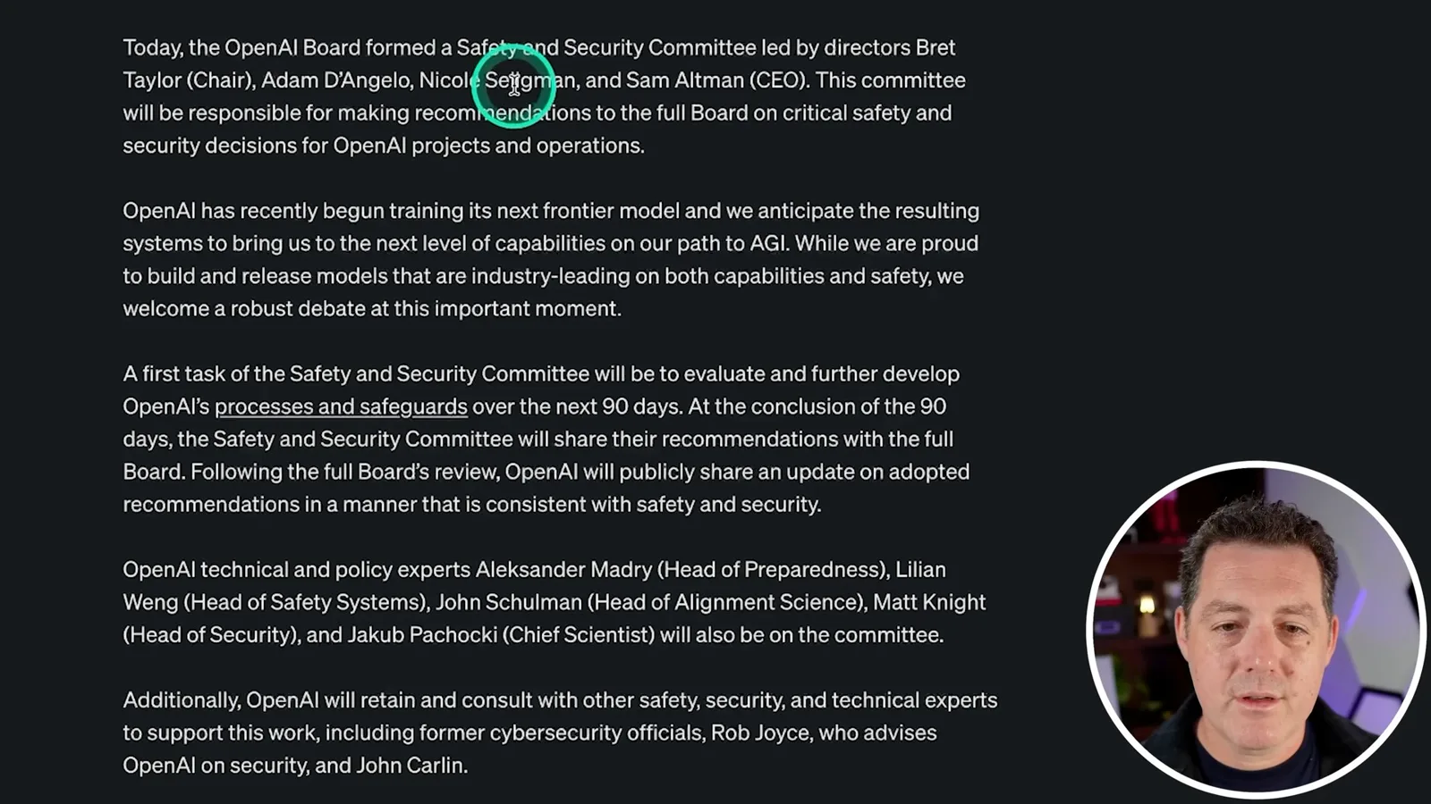 OpenAI’s original safety committee announcement