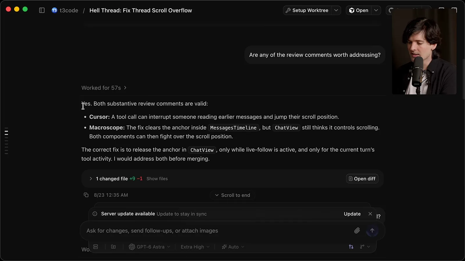 Review feedback without follow-through
