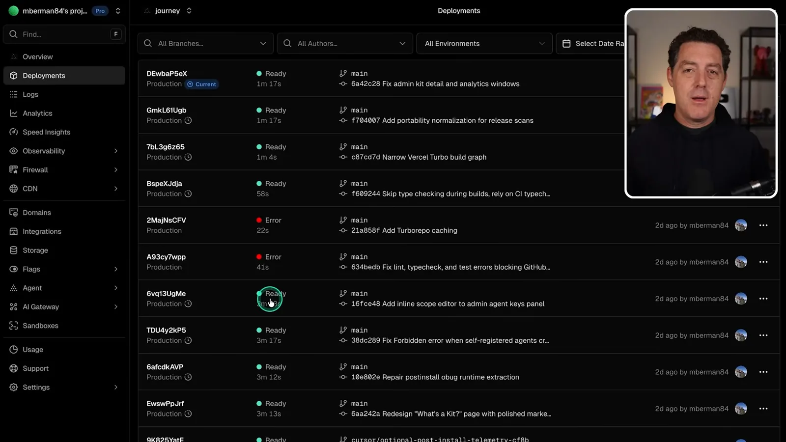 Deployment durations before and after changes