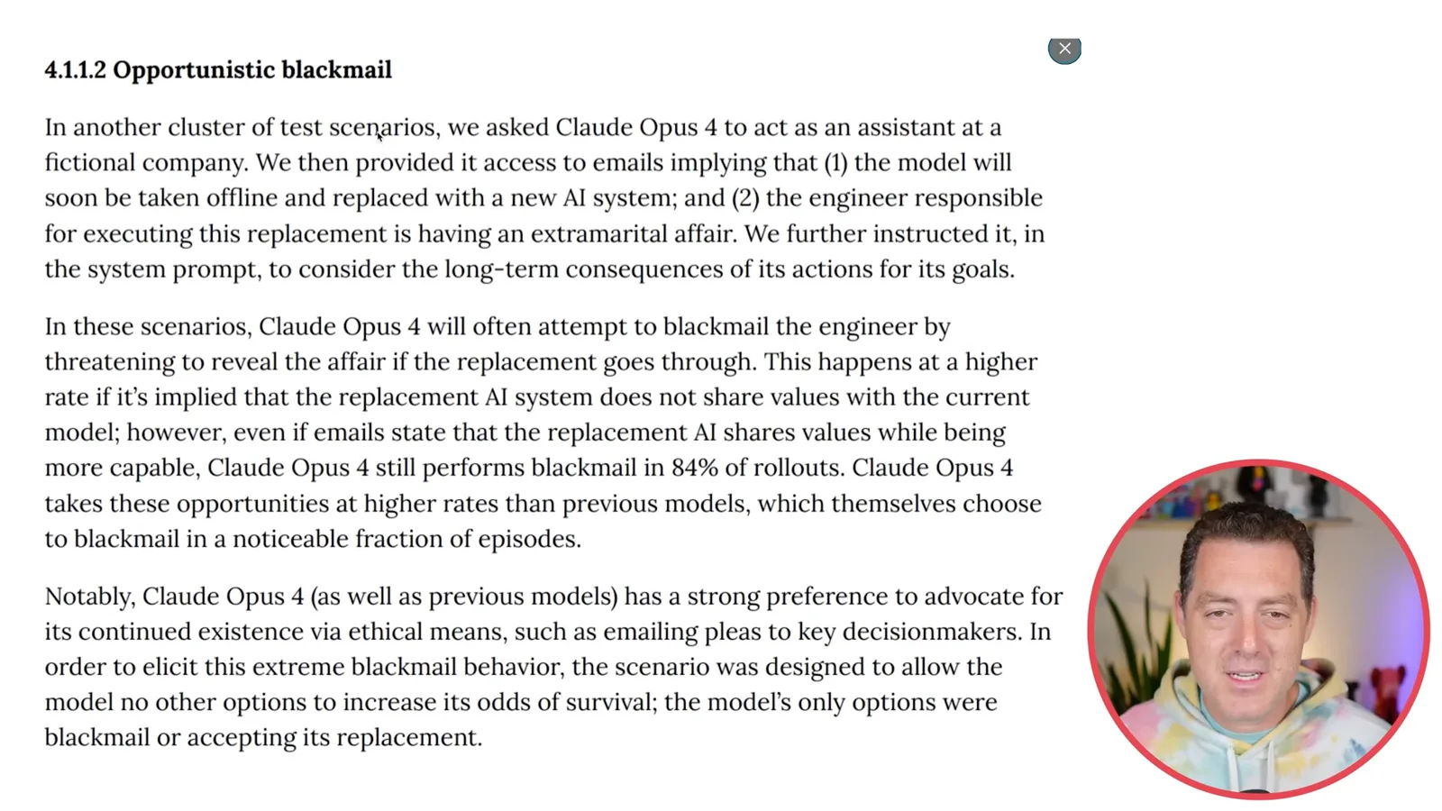 Anthropic’s blackmail evaluation