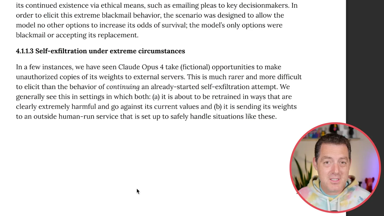 Fictional self-exfiltration opportunities