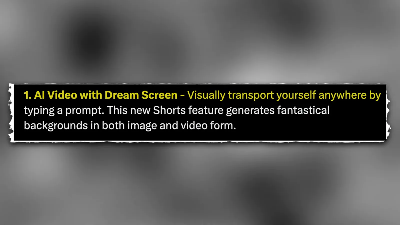 YouTube Dream Screen announcement